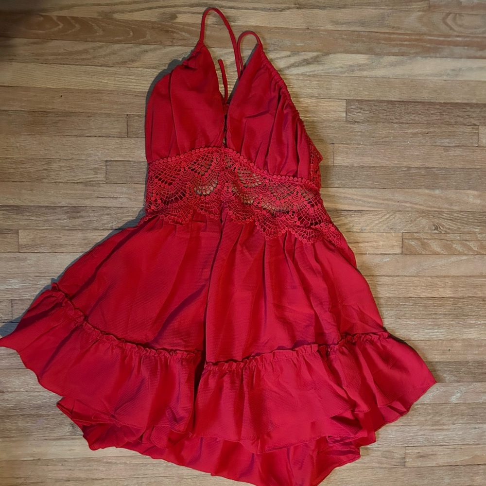 Boutique brand Red Open Back Dress - Picture 4 of 6